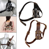 Maxbell Back Sword Shoulder Frog PU Hanger Medieval for Viking Renaissance Adult Men Black