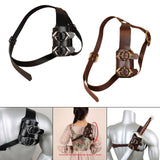 Maxbell Back Sword Shoulder Frog PU Hanger Medieval for Viking Renaissance Adult Men Black