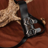Maxbell Back Sword Shoulder Frog PU Hanger Medieval for Viking Renaissance Adult Men Black