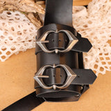 Maxbell Back Sword Shoulder Frog PU Hanger Medieval for Viking Renaissance Adult Men Black