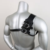 Maxbell Back Sword Shoulder Frog PU Hanger Medieval for Viking Renaissance Adult Men Black