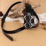 Maxbell Back Sword Shoulder Frog PU Hanger Medieval for Viking Renaissance Adult Men Black