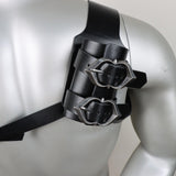 Maxbell Back Sword Shoulder Frog PU Hanger Medieval for Viking Renaissance Adult Men Black