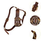 Maxbell Back Sword Shoulder Frog PU Hanger Medieval for Viking Renaissance Adult Men Brown