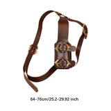 Maxbell Back Sword Shoulder Frog PU Hanger Medieval for Viking Renaissance Adult Men Brown
