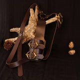 Maxbell Back Sword Shoulder Frog PU Hanger Medieval for Viking Renaissance Adult Men Brown