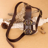 Maxbell Back Sword Shoulder Frog PU Hanger Medieval for Viking Renaissance Adult Men Brown