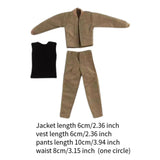 Maxbell 1:12 Scale Action Figure Clothes Jacket Vest Pants for 6" Male Action Figure Khaki