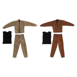 Maxbell 1:12 Scale Action Figure Clothes Jacket Vest Pants for 6" Male Action Figure Khaki