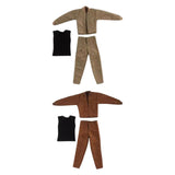 Maxbell 1:12 Scale Action Figure Clothes Jacket Vest Pants for 6" Male Action Figure Khaki