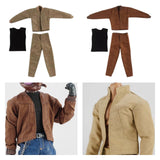Maxbell 1:12 Scale Action Figure Clothes Jacket Vest Pants for 6" Male Action Figure Khaki
