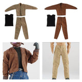 Maxbell 1:12 Scale Action Figure Clothes Jacket Vest Pants for 6" Male Action Figure Khaki