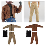 Maxbell 1:12 Scale Action Figure Clothes Jacket Vest Pants for 6" Male Action Figure Khaki
