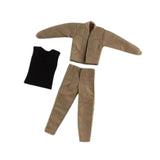 Maxbell 1:12 Scale Action Figure Clothes Jacket Vest Pants for 6" Male Action Figure Khaki