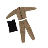 Maxbell 1:12 Scale Action Figure Clothes Jacket Vest Pants for 6" Male Action Figure Khaki