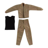 Maxbell 1:12 Scale Action Figure Clothes Jacket Vest Pants for 6" Male Action Figure Khaki