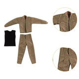 Maxbell 1:12 Scale Action Figure Clothes Jacket Vest Pants for 6" Male Action Figure Khaki