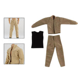 Maxbell 1:12 Scale Action Figure Clothes Jacket Vest Pants for 6" Male Action Figure Khaki