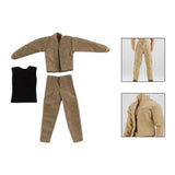 Maxbell 1:12 Scale Action Figure Clothes Jacket Vest Pants for 6" Male Action Figure Khaki