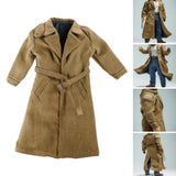 Maxbell 1:12 Scale Action Figure Clothes Long Windbreaker for 6" Male Action Figure Brown
