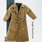 Maxbell 1:12 Scale Action Figure Clothes Long Windbreaker for 6" Male Action Figure Brown