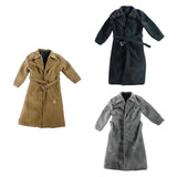 Maxbell 1:12 Scale Action Figure Clothes Long Windbreaker for 6" Male Action Figure Brown