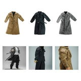 Maxbell 1:12 Scale Action Figure Clothes Long Windbreaker for 6" Male Action Figure Brown