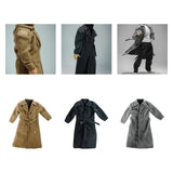 Maxbell 1:12 Scale Action Figure Clothes Long Windbreaker for 6" Male Action Figure Brown