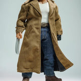 Maxbell 1:12 Scale Action Figure Clothes Long Windbreaker for 6" Male Action Figure Brown