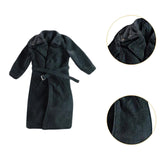 Maxbell 1:12 Scale Action Figure Clothes Long Windbreaker for 6" Male Action Figure Black