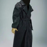 Maxbell 1:12 Scale Action Figure Clothes Long Windbreaker for 6" Male Action Figure Black