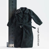 Maxbell 1:12 Scale Action Figure Clothes Long Windbreaker for 6" Male Action Figure Black