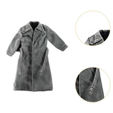Maxbell 1:12 Scale Action Figure Clothes Long Windbreaker for 6" Male Action Figure Gray