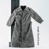 Maxbell 1:12 Scale Action Figure Clothes Long Windbreaker for 6" Male Action Figure Gray