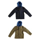 Maxbell 1/12 Scale Figure Doll Jacket with Hood Clothing Accessory Miniature Clothes Black