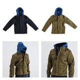 Maxbell 1/12 Scale Figure Doll Jacket with Hood Clothing Accessory Miniature Clothes Black