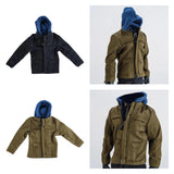 Maxbell 1/12 Scale Figure Doll Jacket with Hood Clothing Accessory Miniature Clothes Black