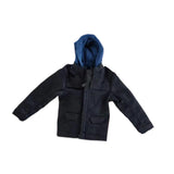 Maxbell 1/12 Scale Figure Doll Jacket with Hood Clothing Accessory Miniature Clothes Black