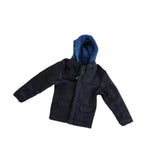 Maxbell 1/12 Scale Figure Doll Jacket with Hood Clothing Accessory Miniature Clothes Black