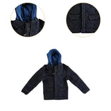 Maxbell 1/12 Scale Figure Doll Jacket with Hood Clothing Accessory Miniature Clothes Black
