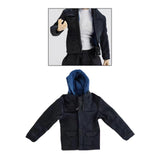 Maxbell 1/12 Scale Figure Doll Jacket with Hood Clothing Accessory Miniature Clothes Black