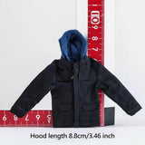 Maxbell 1/12 Scale Figure Doll Jacket with Hood Clothing Accessory Miniature Clothes Black