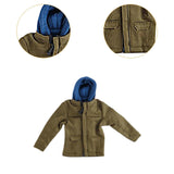 Maxbell 1/12 Scale Figure Doll Jacket with Hood Clothing Accessory Miniature Clothes Green