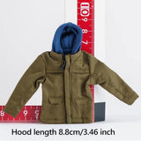 Maxbell 1/12 Scale Figure Doll Jacket with Hood Clothing Accessory Miniature Clothes Green