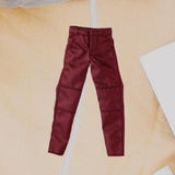 Maxbell 1:12 Male Action Figure Trousers Dress up Accessory , Stylish Collectable Pants Red