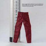 Maxbell 1:12 Male Action Figure Trousers Dress up Accessory , Stylish Collectable Pants Red