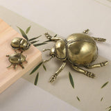 Maxbell Beetle Figurine Micro Landscape Copper Sculpture for Office Bedroom Bookcase