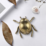 Maxbell Beetle Figurine Micro Landscape Copper Sculpture for Office Bedroom Bookcase