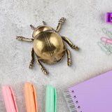 Maxbell Beetle Figurine Micro Landscape Copper Sculpture for Office Bedroom Bookcase