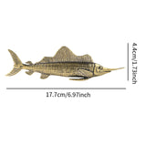 Brass Sailfish Sculpture 17.7cm Copper Sculpture for Living Room Bedroom Car